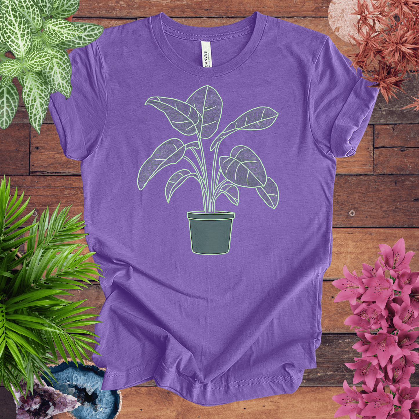 Bird of Paradise Plant Outline T-Shirt