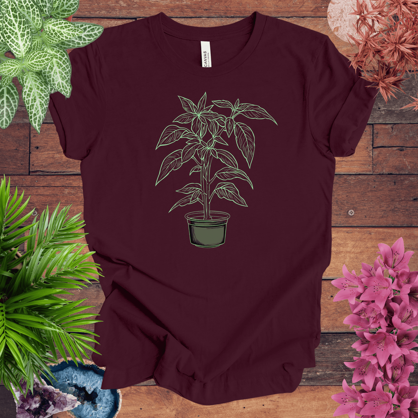 Basil Plant Outline T-Shirt