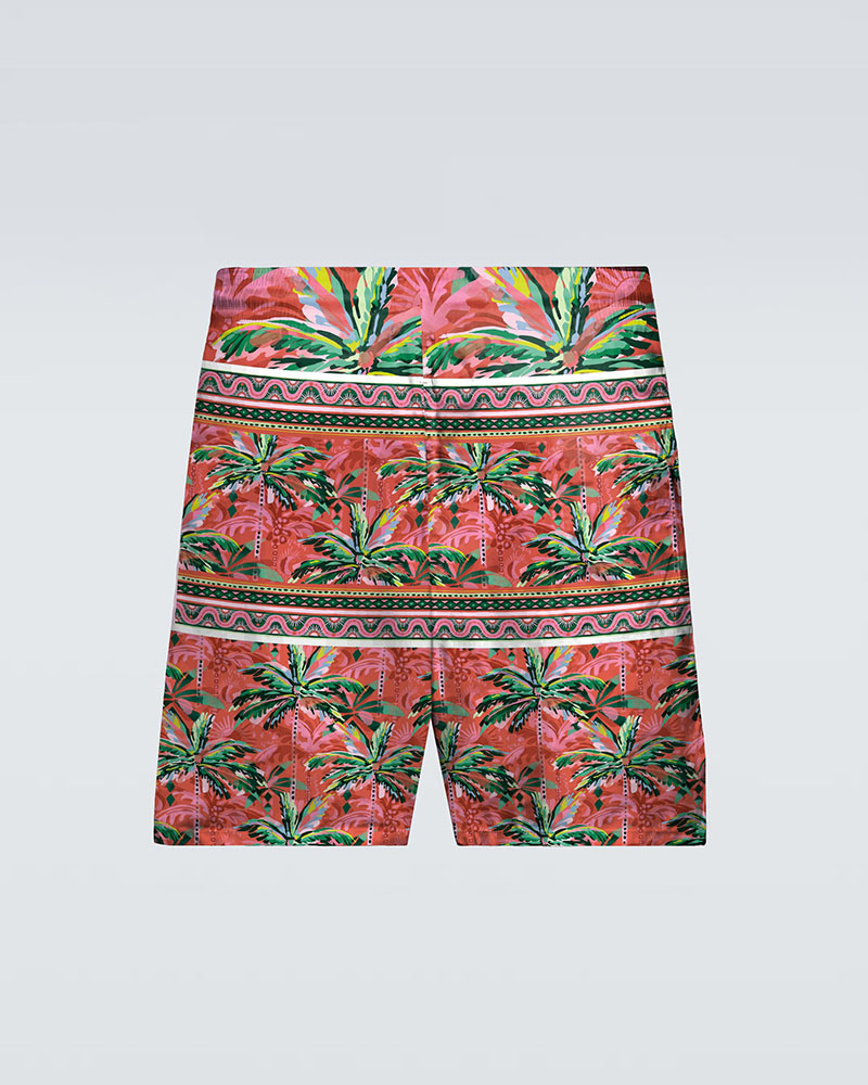 Hawaiian Baroque Floral Print Beach Quick-Dry Trunks Swimming Trunks Plus Size Men