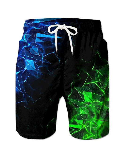 Beach Quick-drying Fabric Phantom Geometric Swim Trunks Men's Plus Size