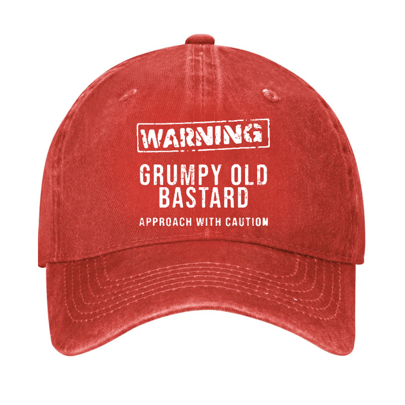 Warning Grumpy Old Bastard Approach With Caution Cap (Free Customization)