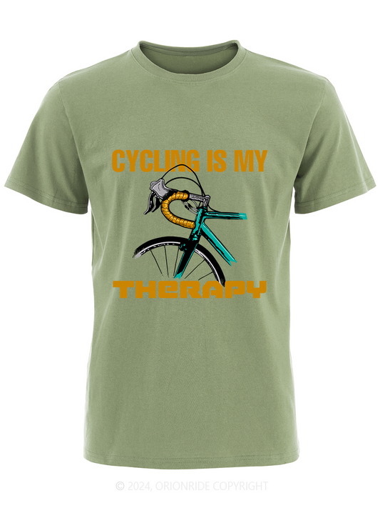 Orionride Short Sleeves Cycling Is My Therapy Bike T-Shirt