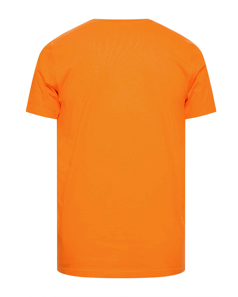 100% Cotton-Orange Chest Small Label Men's Plus Size Short Sleeve T-Shirt