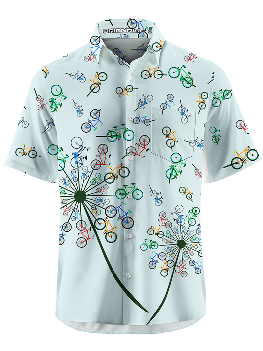 Orionride Short Sleeves Dandelion Bike Zipper Pockets Ultra Lightweight Gravel Shirt