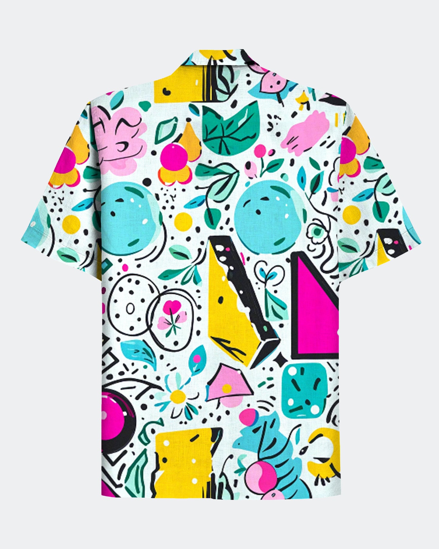 Men's Abstract Geometric Print Short Sleeve Shirt