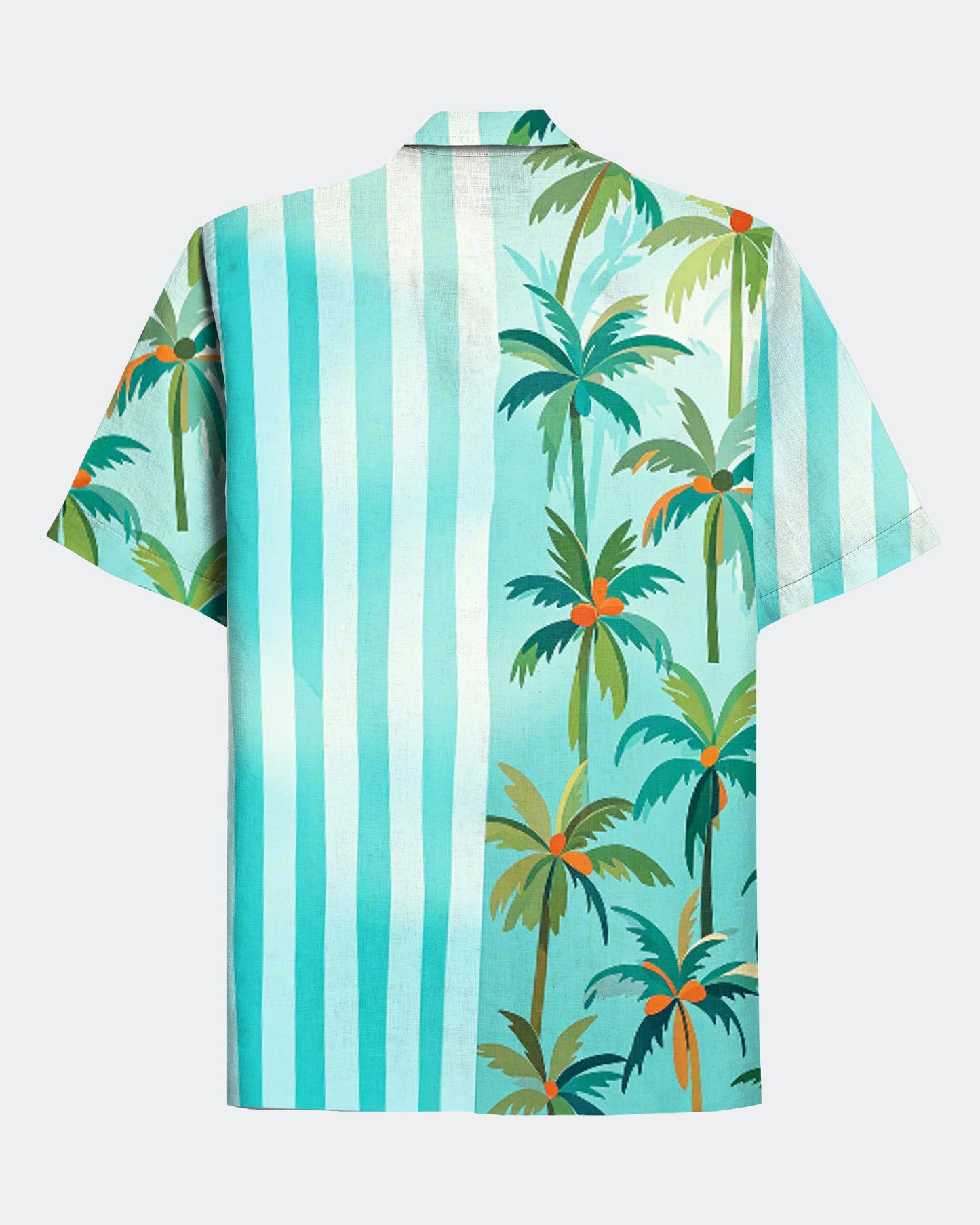 Men's Hawaiian Coconut Tree Print Short Sleeve Shirt