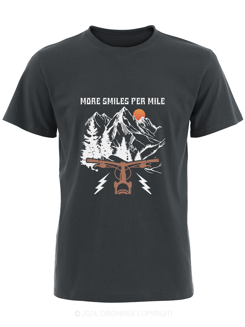 Orionride Short Sleeves More Smiles Per Mile Bike T-Shirt