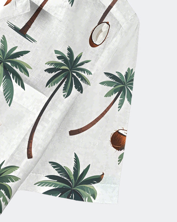 Men's Hawaiian Coconut Grove Print Short Sleeve Shirt