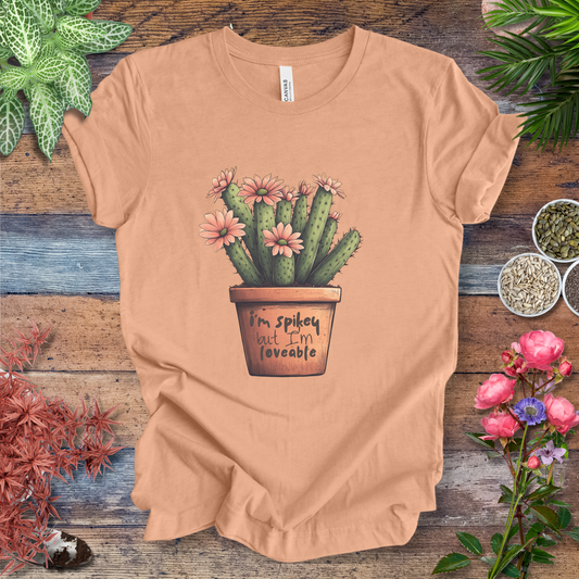 "I'm Spikey but I'm Lovable" Funny Cactus Lover T-Shirt