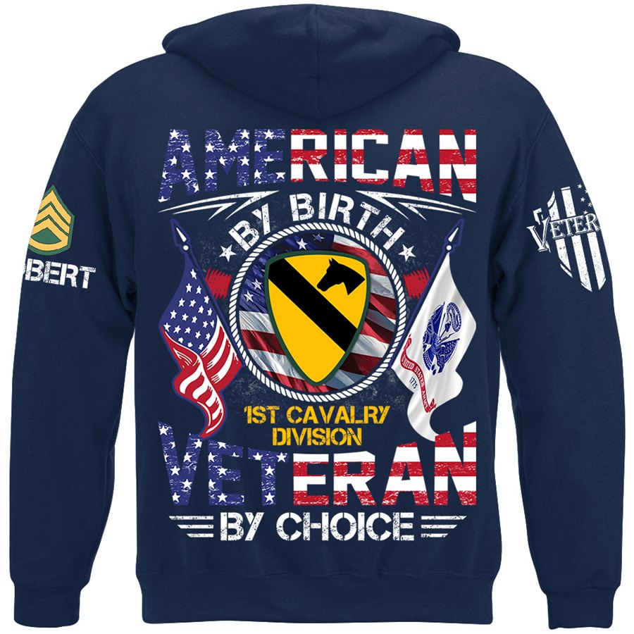 American By Birth Veteran By Choice Custom Available To All Military Branches Division Shirt For Veteran H2511 Trna