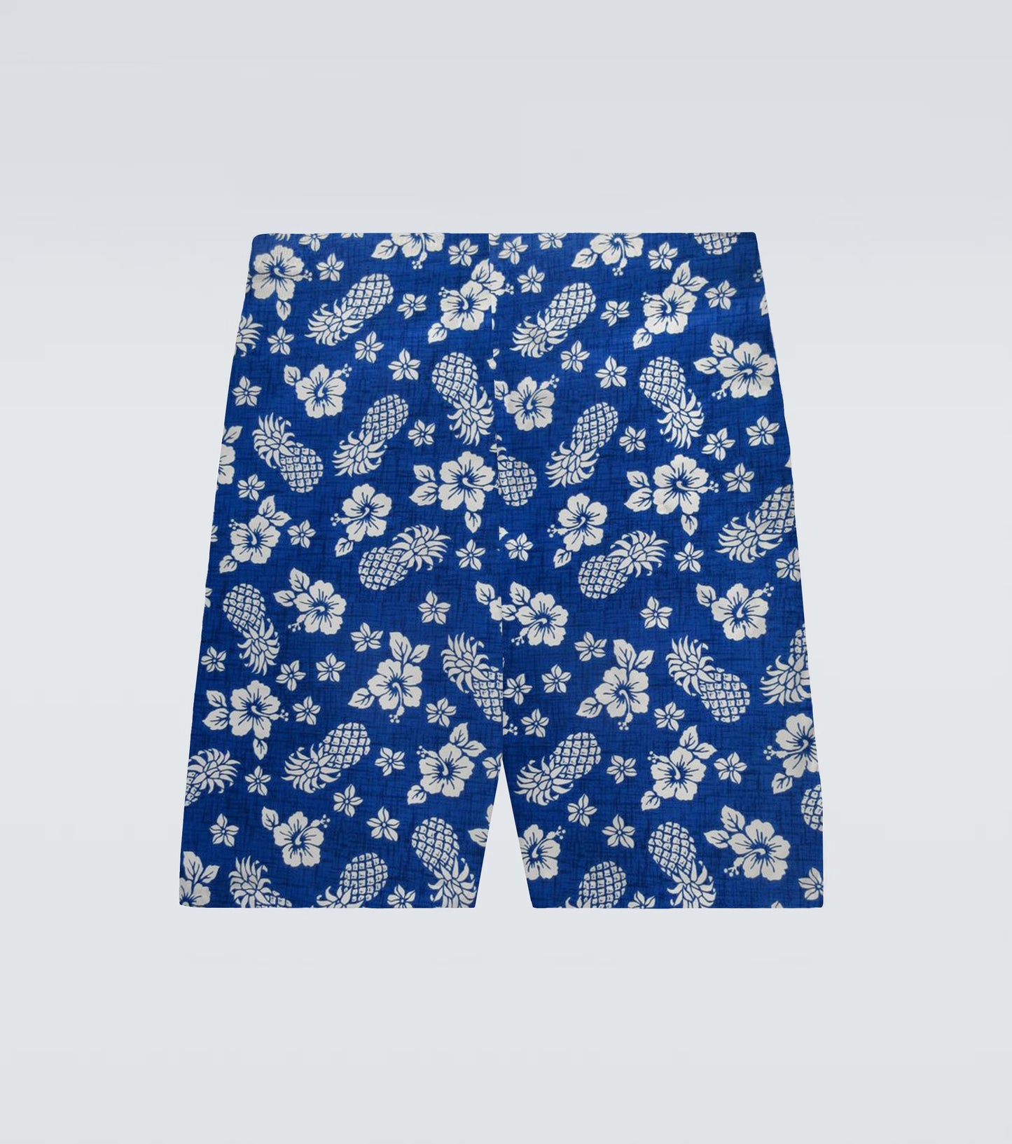 Plus Size Men's Blue Hawaiian Pineapple Plant Beach Quick-drying Trunks Swimming Trunks