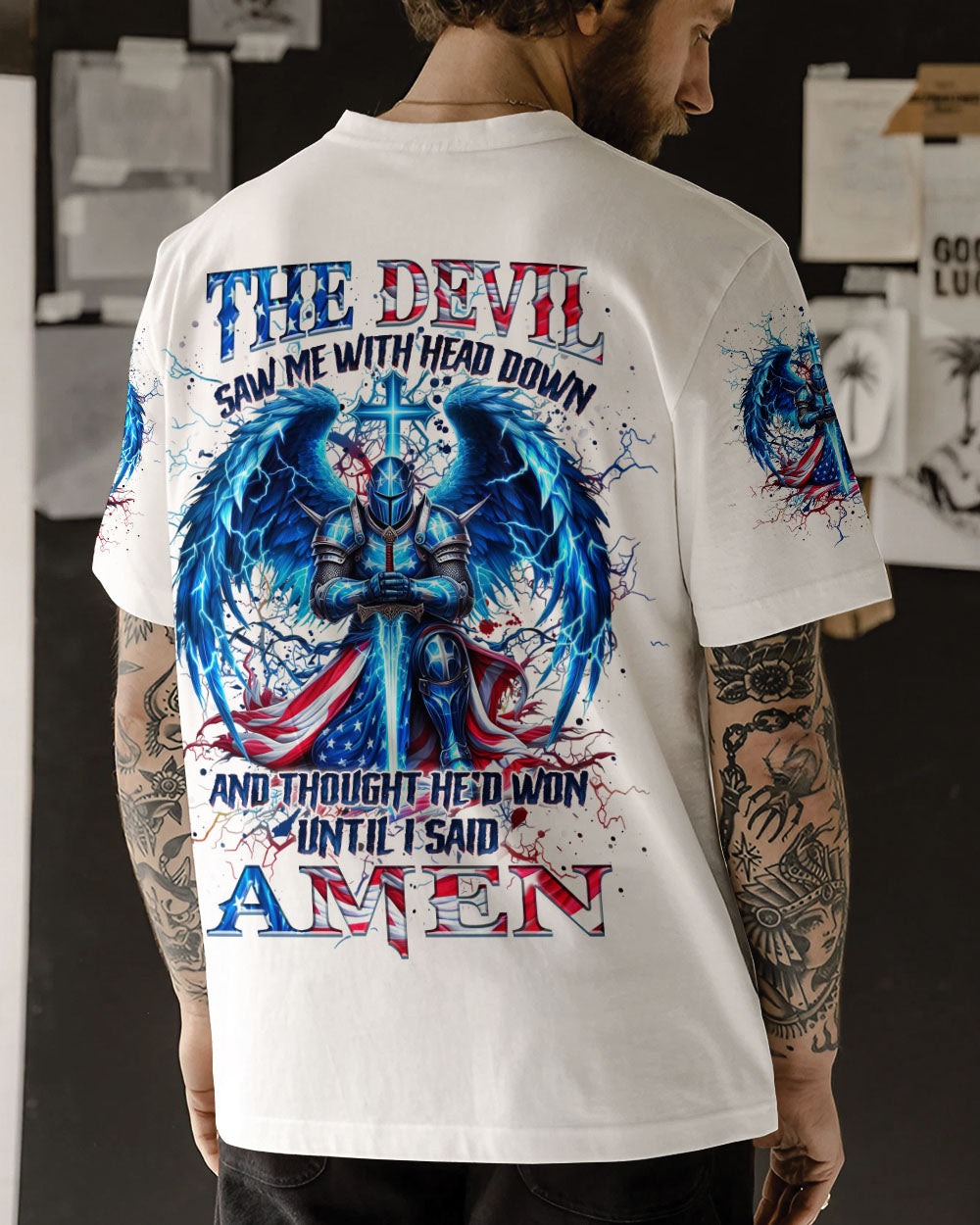 The Devil Saw Me With My Head Down Men's All Over Print Shirt - Yhhn2110243