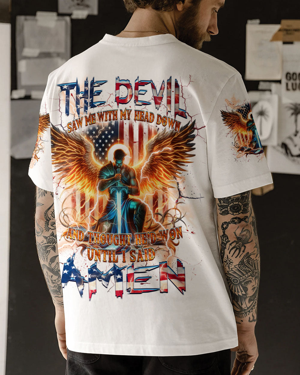 The Devil Saw Me With My Head Down Men's All Over Print Shirt - Yhhn2310242