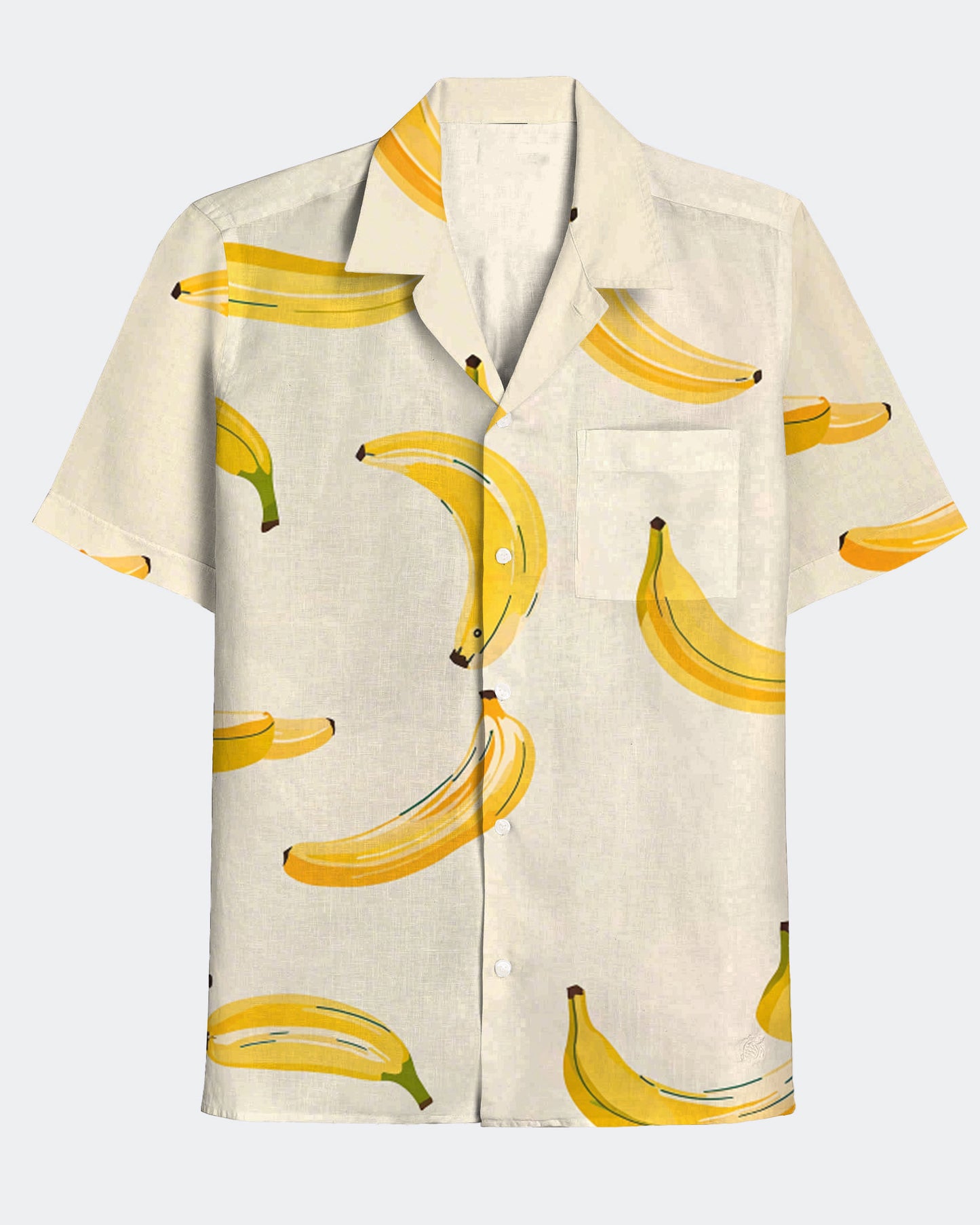 Men's Hawaiian Casual Banana Cuban Collar Short Sleeve Shirt