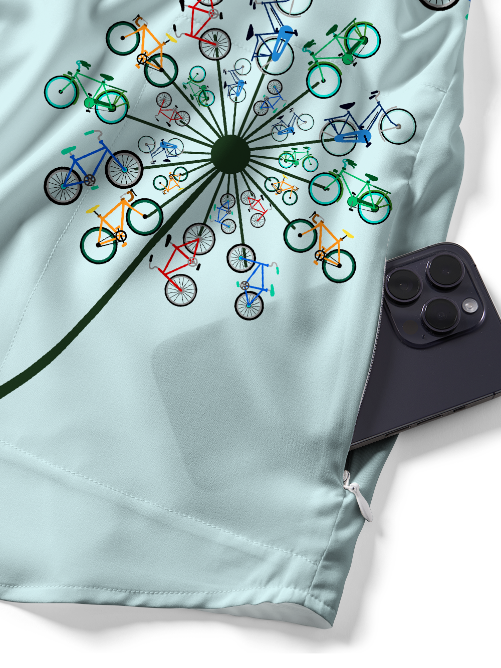 Orionride Short Sleeves Dandelion Bike Zipper Pockets Ultra Lightweight Gravel Shirt