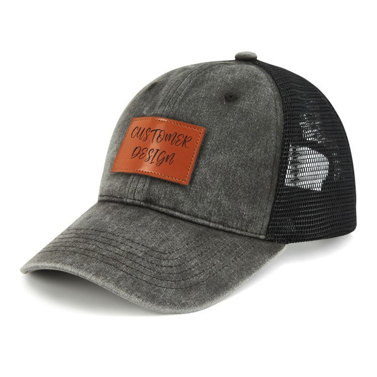 Maturelion WTF - Where's The Fish Funny Print Leather Patch Cap