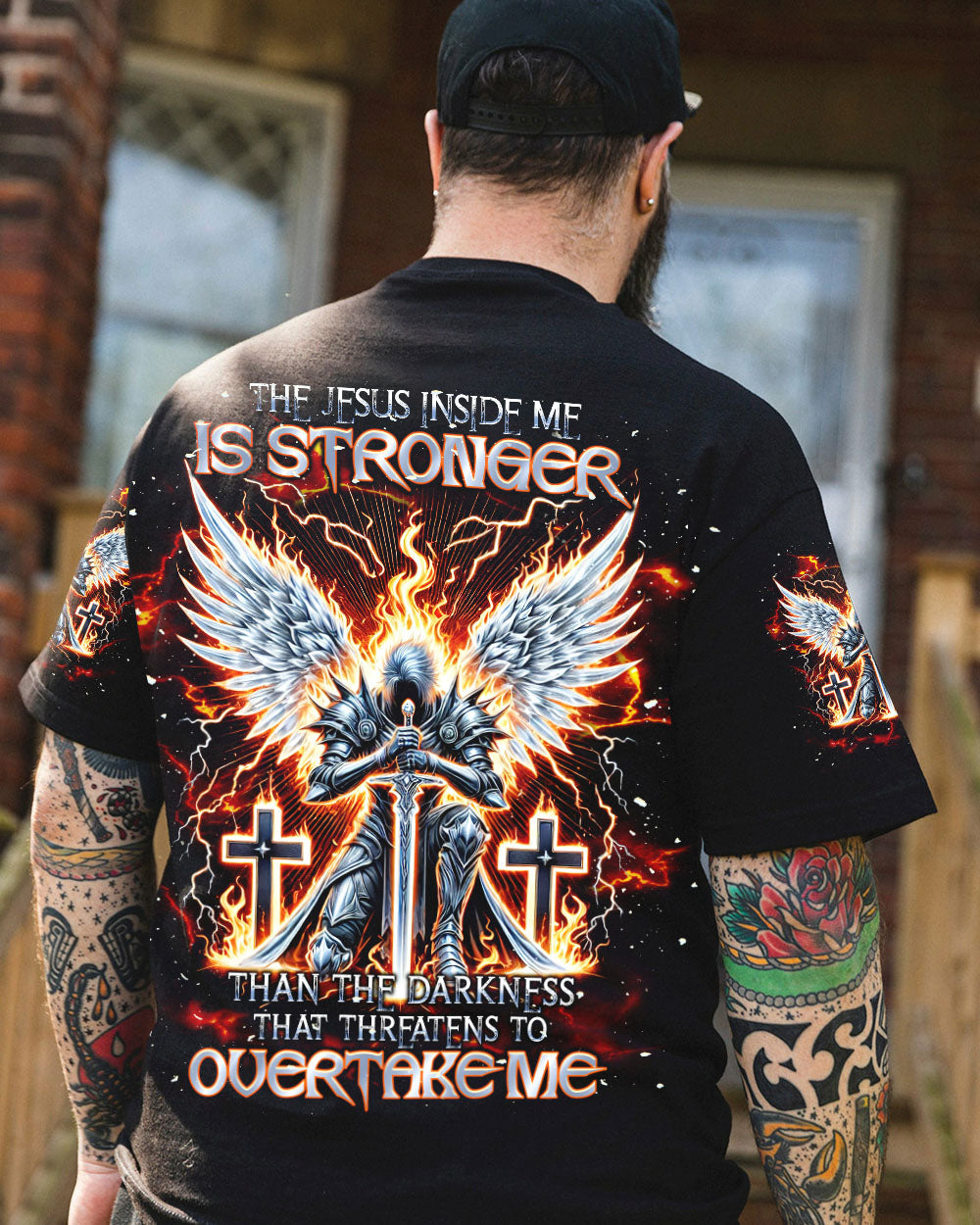 The Jesus Inside Me Is Stronger Than The Darkness Warrior Men's All Over Print Shirt - Tlnt0412242