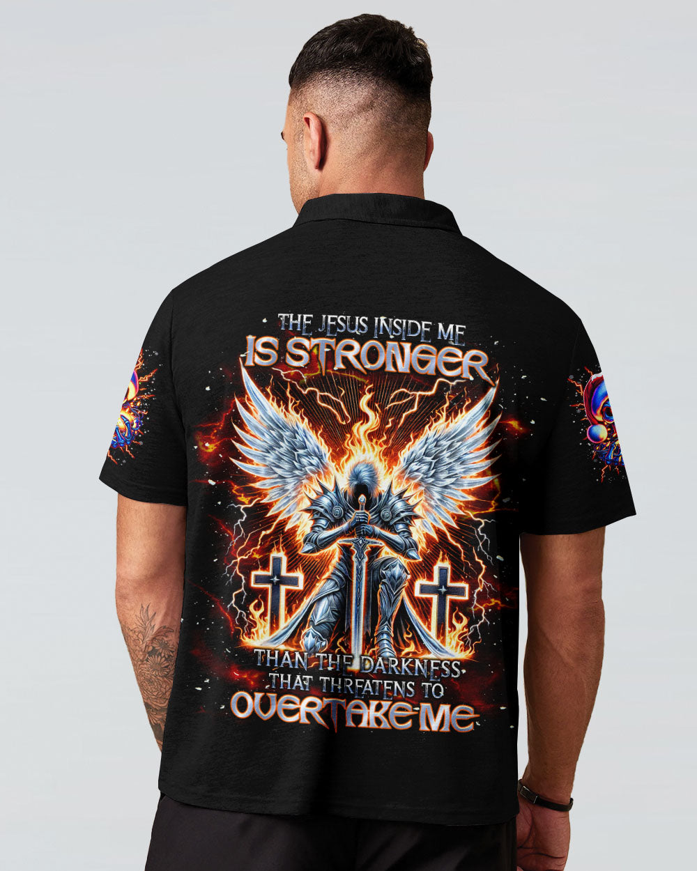 The Jesus Inside Me Is Stronger Than The Darkness Warrior Men's All Over Print Shirt - Tlnt0412242