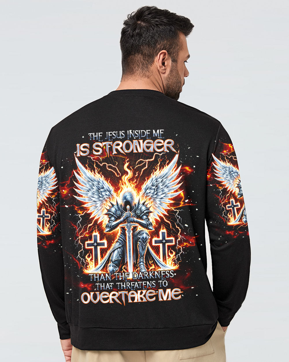 The Jesus Inside Me Is Stronger Than The Darkness Warrior Men's All Over Print Shirt - Tlnt0412242