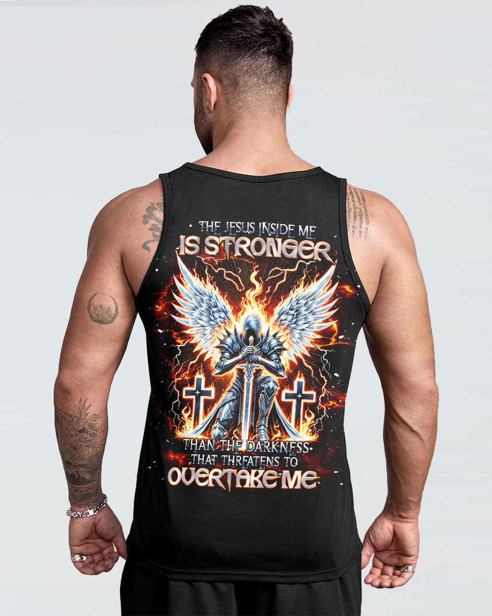 The Jesus Inside Me Is Stronger Than The Darkness Warrior Men's All Over Print Shirt - Tlnt0412242