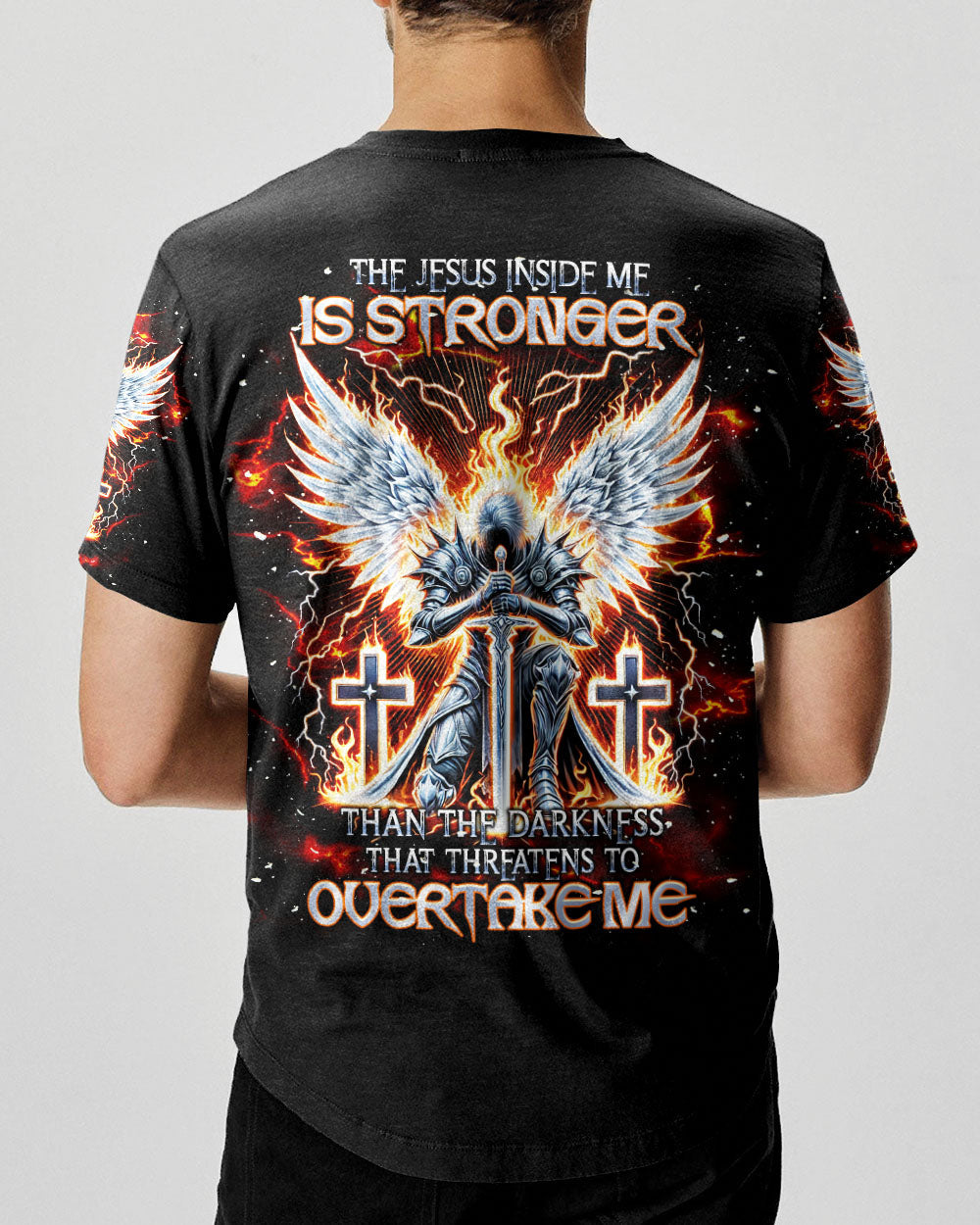 The Jesus Inside Me Is Stronger Than The Darkness Warrior Men's All Over Print Shirt - Tlnt0412242