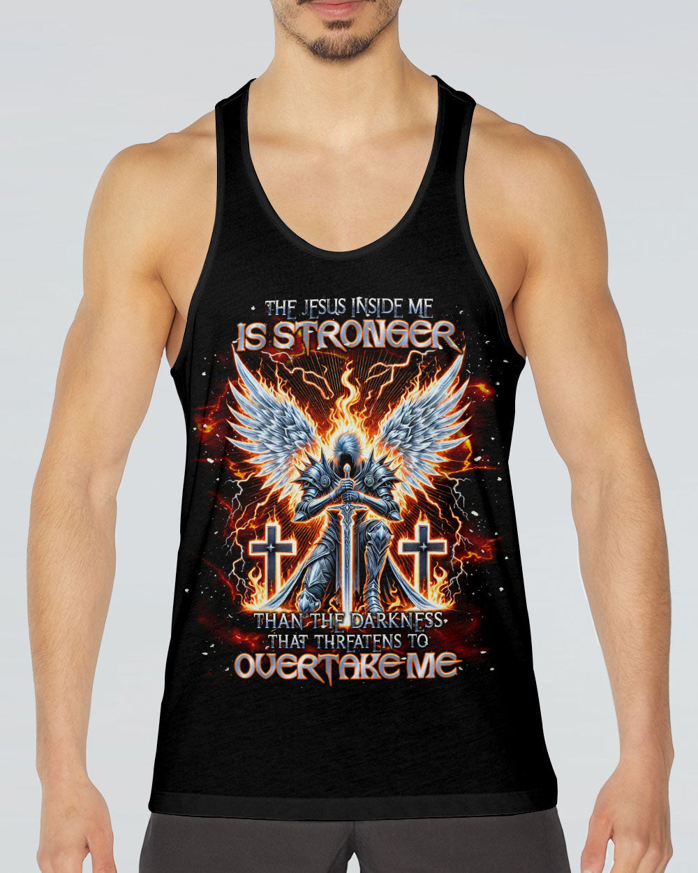 The Jesus Inside Me Is Stronger Than The Darkness Warrior Men's All Over Print Shirt - Tlnt0412242