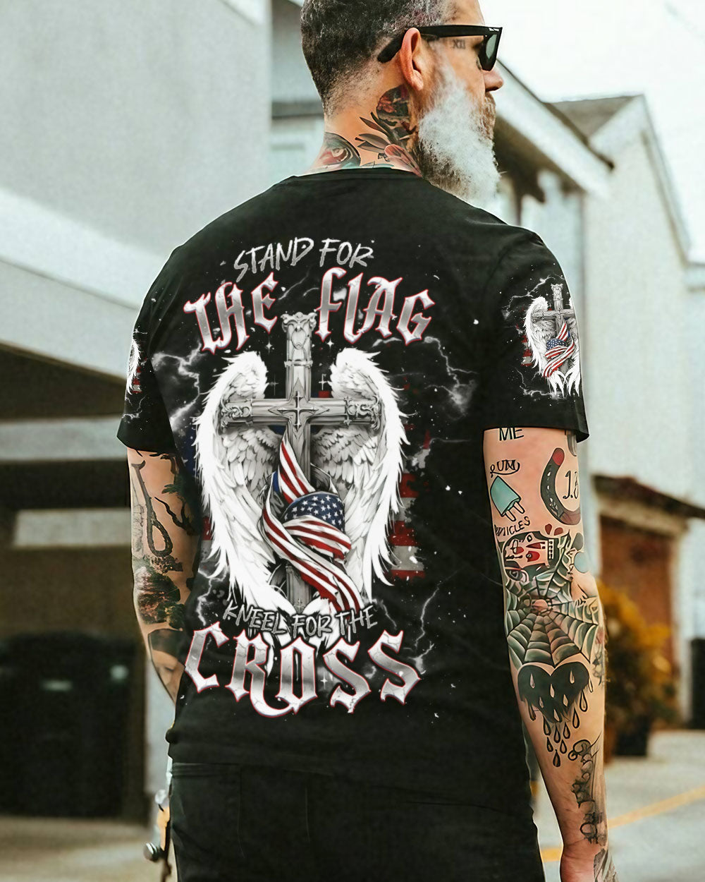 Stand For The Flag Kneel For The Cross Men's All Over Print Shirt   - Tlnt0710244