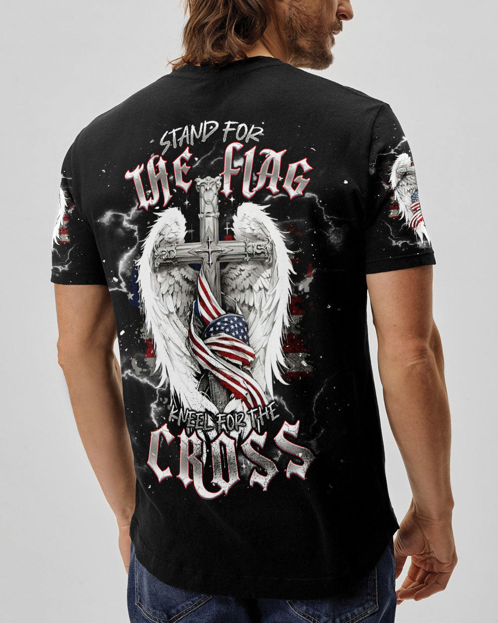 Stand For The Flag Kneel For The Cross Men's All Over Print Shirt   - Tlnt0710244