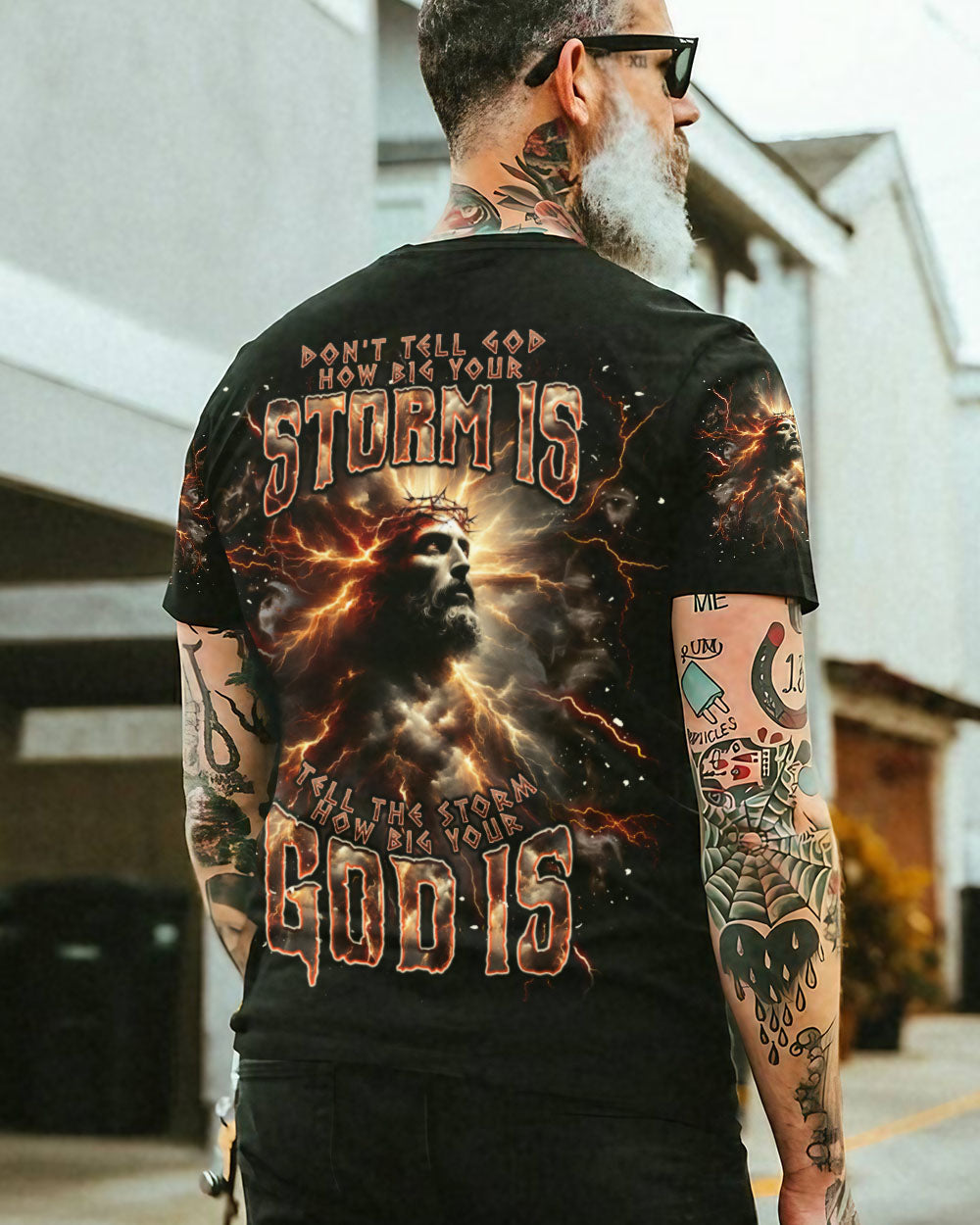 Tell The Storm How Big Your God Is Men's All Over Print Shirt  - Tlnt0810242