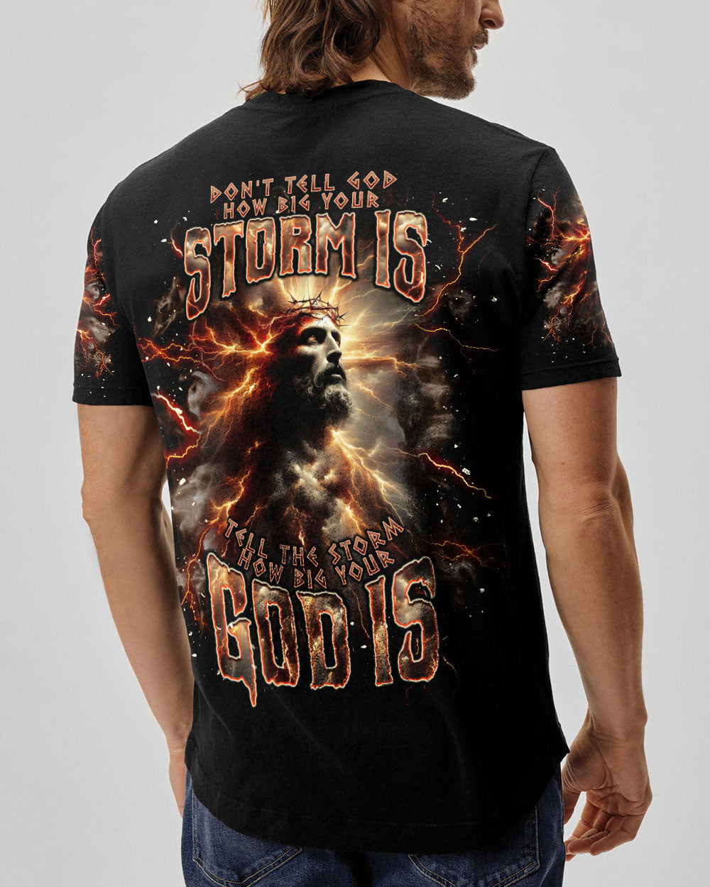 Tell The Storm How Big Your God Is Men's All Over Print Shirt  - Tlnt0810242