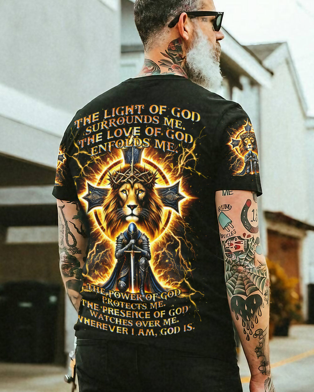 The Light Of God Surround Me Lion Warrior Men's All Over Print Shirt  - Tlnz0212243