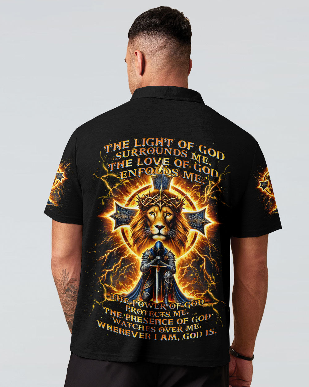 The Light Of God Surround Me Lion Warrior Men's All Over Print Shirt  - Tlnz0212243