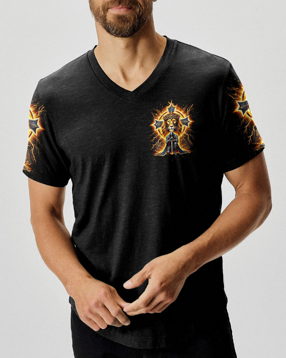 The Light Of God Surround Me Lion Warrior Men's All Over Print Shirt  - Tlnz0212243