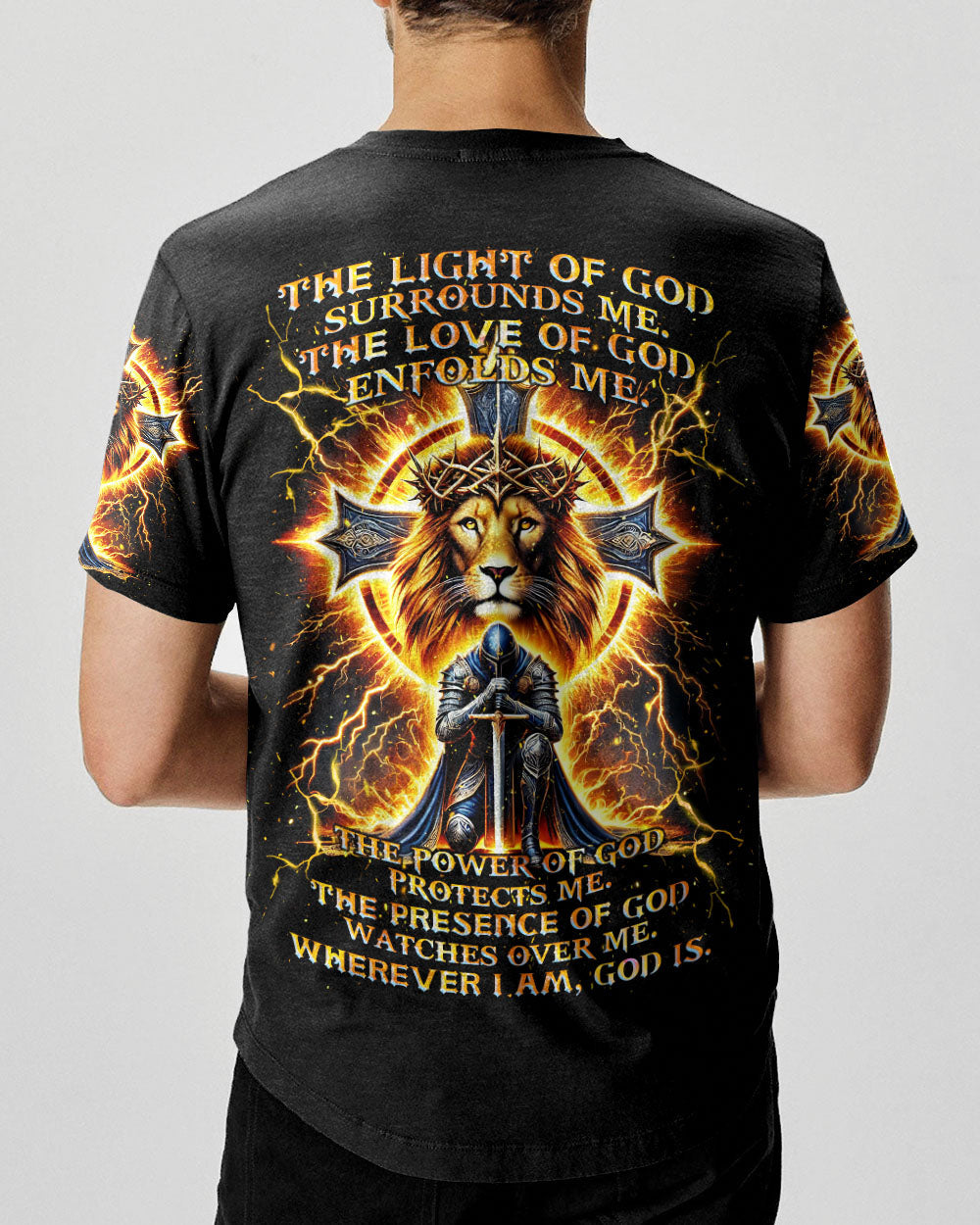 The Light Of God Surround Me Lion Warrior Men's All Over Print Shirt  - Tlnz0212243