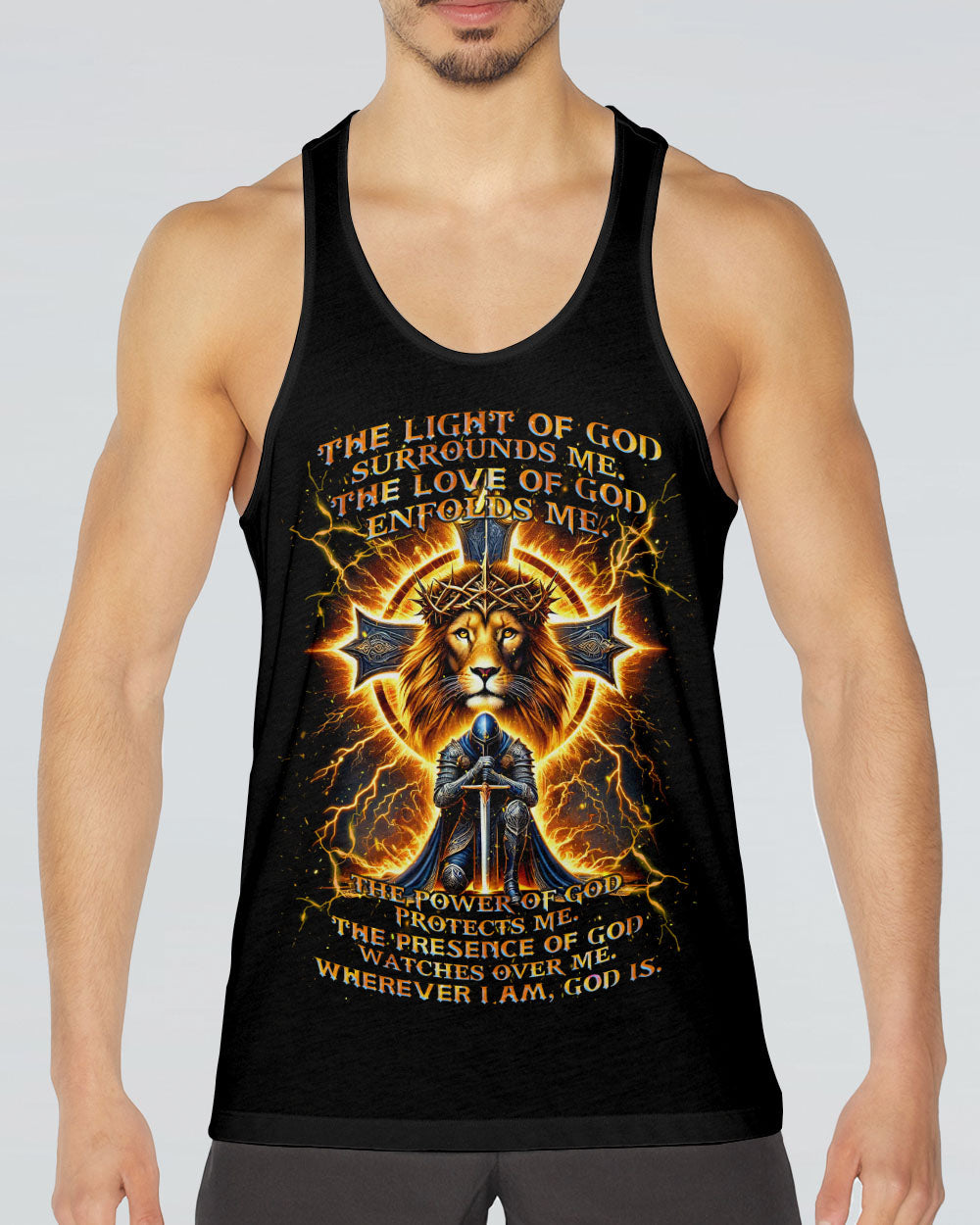 The Light Of God Surround Me Lion Warrior Men's All Over Print Shirt  - Tlnz0212243