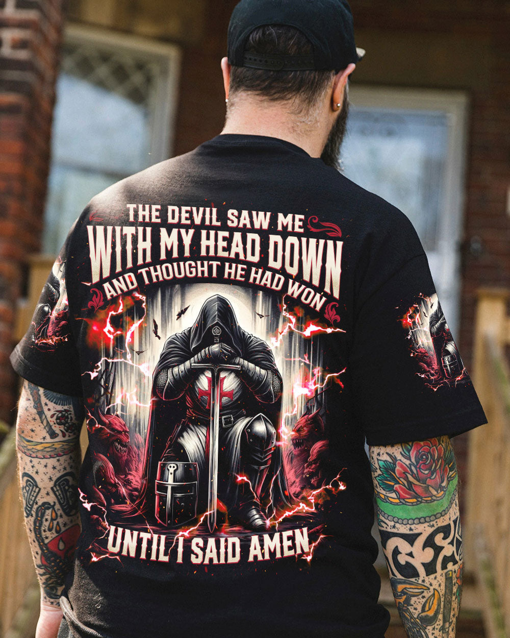 The Devil Saw Me With My Head Down Warrior Men's All Over Print Shirt  - Tlnz1112242