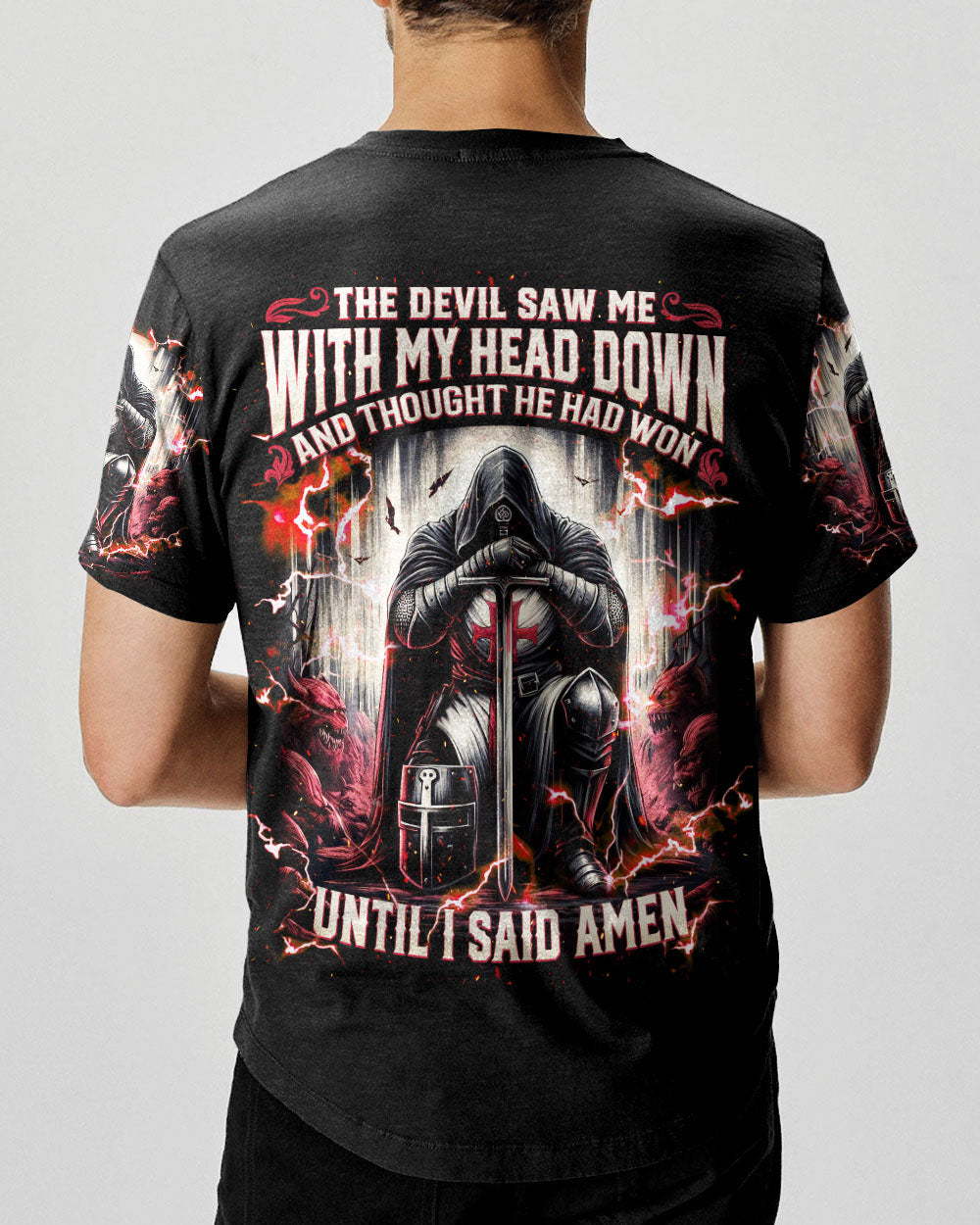 The Devil Saw Me With My Head Down Warrior Men's All Over Print Shirt  - Tlnz1112242