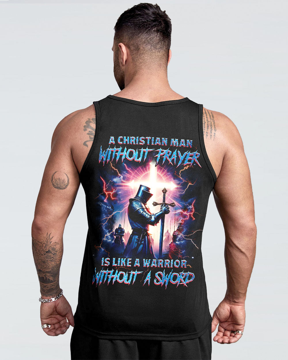 A Christian Man Without Prayer Warrior Men's All Over Print Shirt  - Tlnz1802254