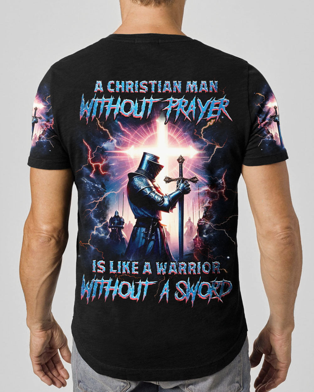 A Christian Man Without Prayer Warrior Men's All Over Print Shirt  - Tlnz1802254