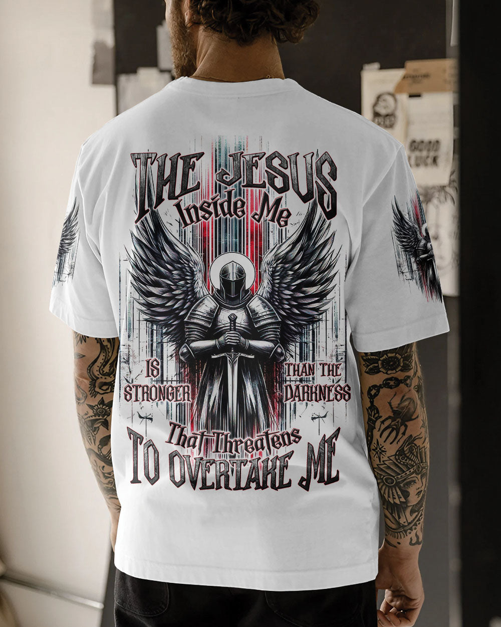 The Jesus Inside Me Is Stronger Than The Darkness Warrior Men's All Over Print Shirt - Tltw2502254