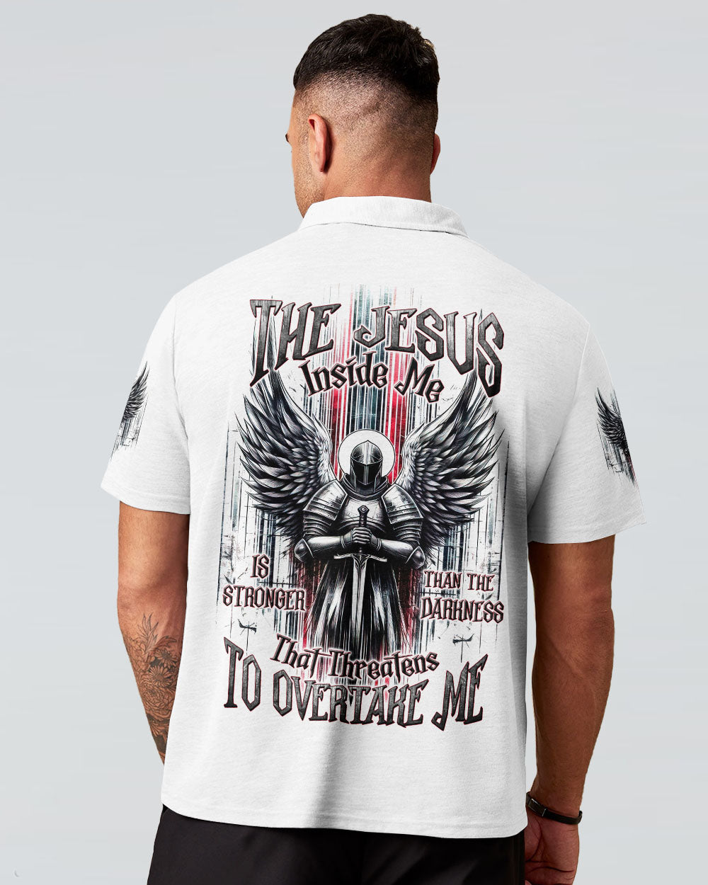 The Jesus Inside Me Is Stronger Than The Darkness Warrior Men's All Over Print Shirt - Tltw2502254