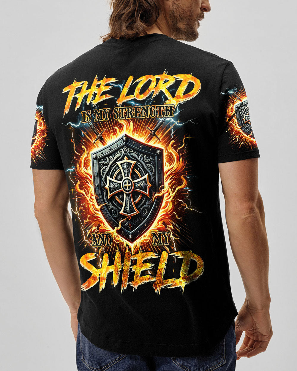 The Lord Is My Strength And My Shield Men's All Over Print Shirt - Tyqy2011243