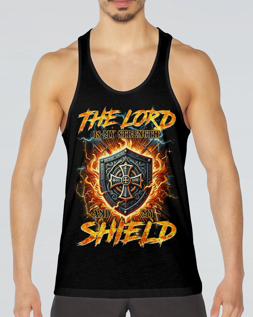 The Lord Is My Strength And My Shield Men's All Over Print Shirt - Tyqy2011243