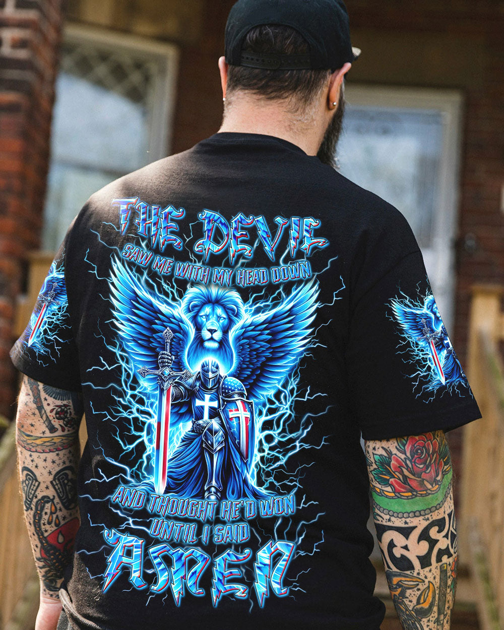 The Devil Saw Me With My Head Down Men's All Over Print Shirt - Yhln0111243