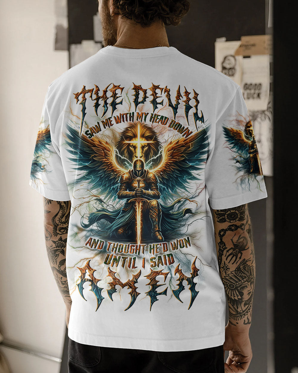 The Devil Saw Me With My Head Down Men's All Over Print Shirt - Yhln0212242