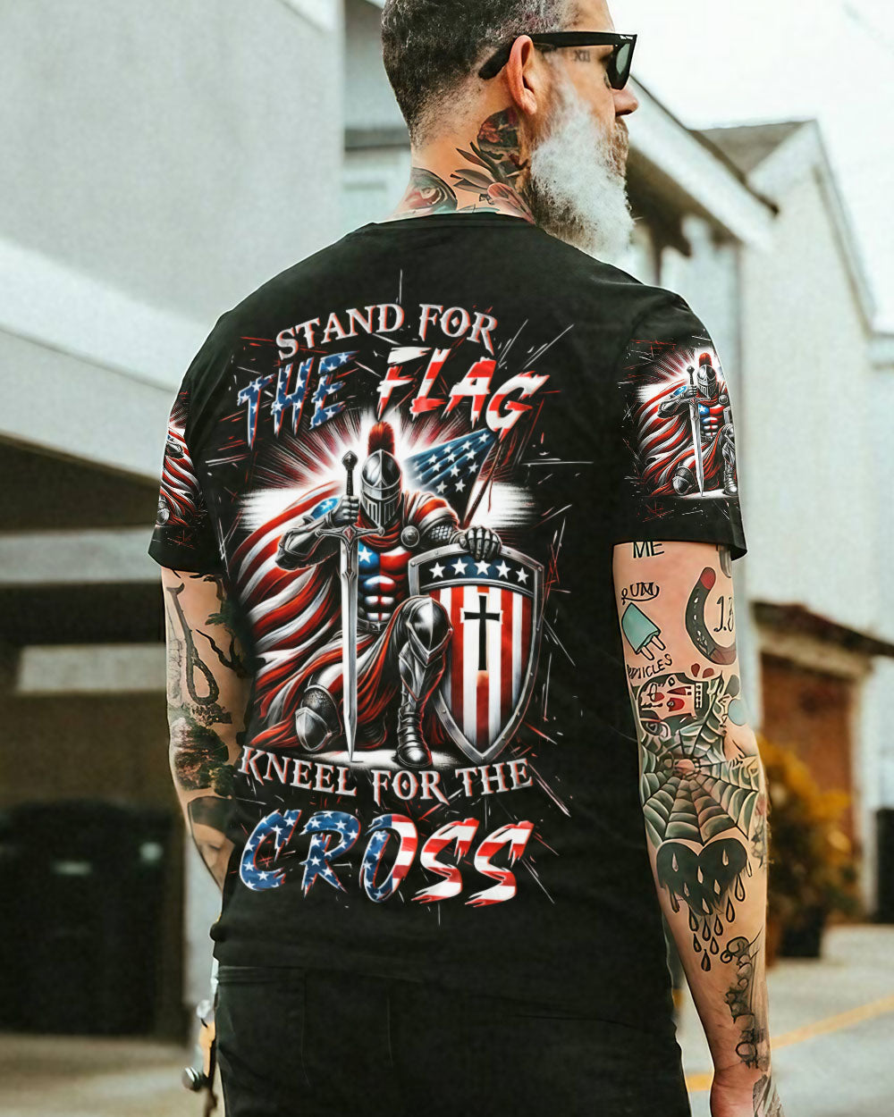 Stand For The Flag Kneel For The Cross Men's All Over Print Shirt - Yhln0701253