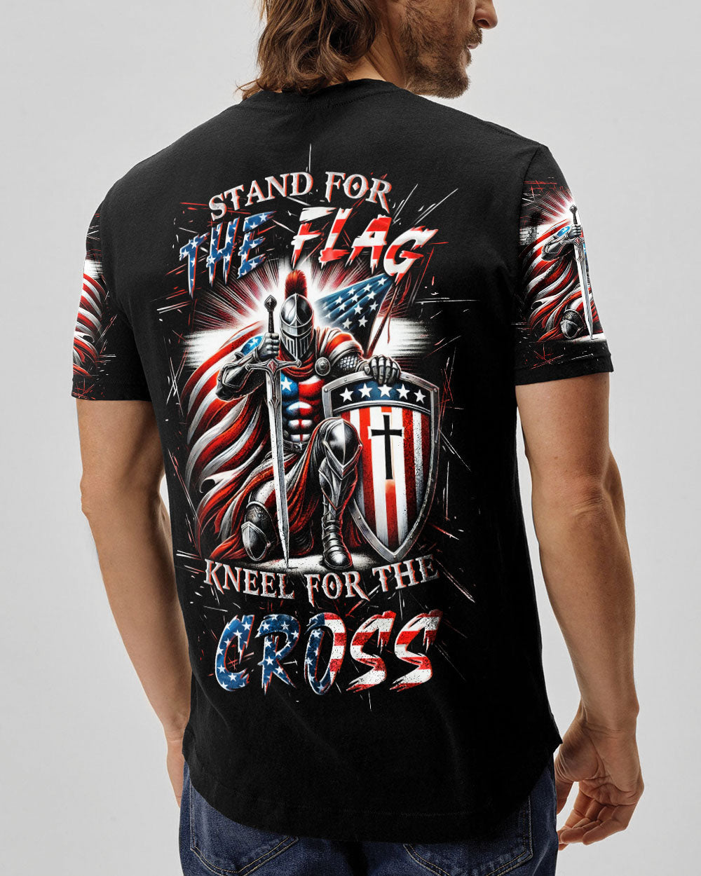 Stand For The Flag Kneel For The Cross Men's All Over Print Shirt - Yhln0701253