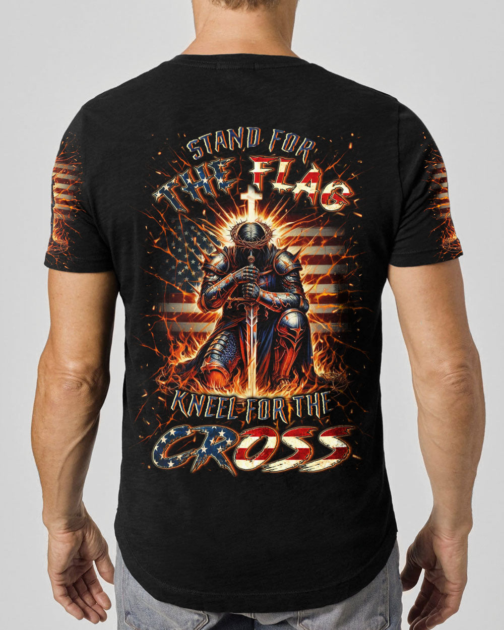 Stand For The Flag Kneel For The Cross Men's All Over Print Shirt - Yhln1207241