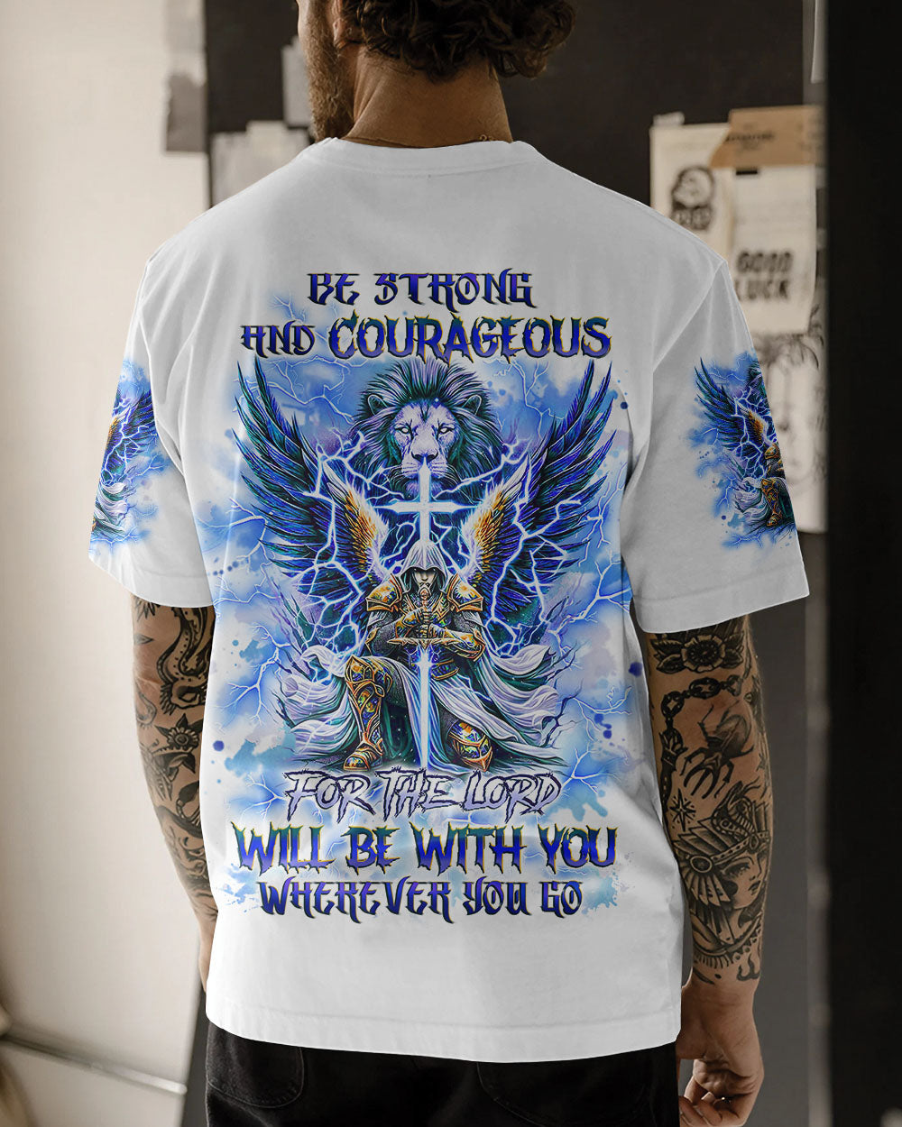 Be Strong And Courageous Men's All Over Print Shirt - Yhlt0512241