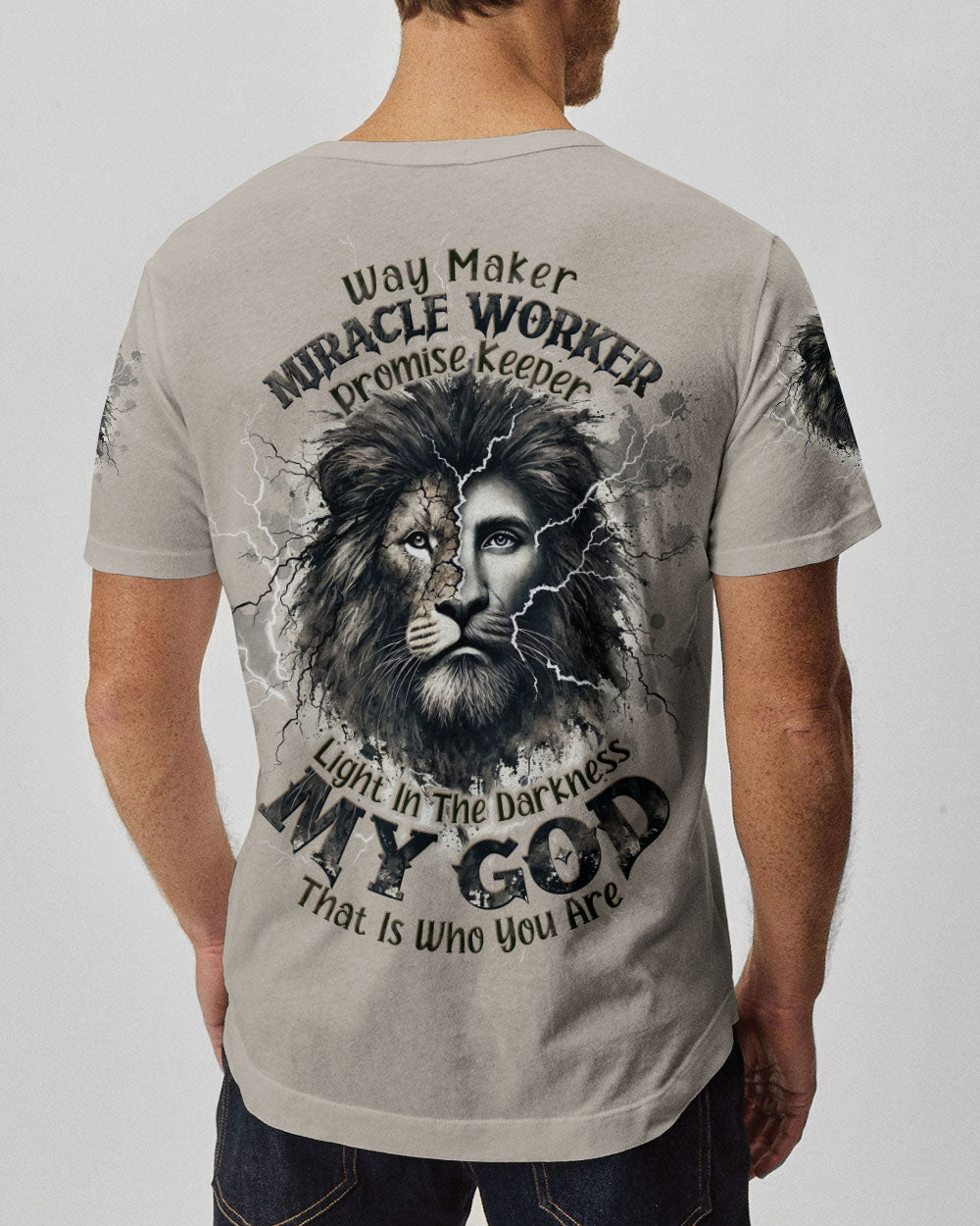 Way Maker Miracle Worker Cross Lion Men's All Over Print Shirt  - Tltw2611245